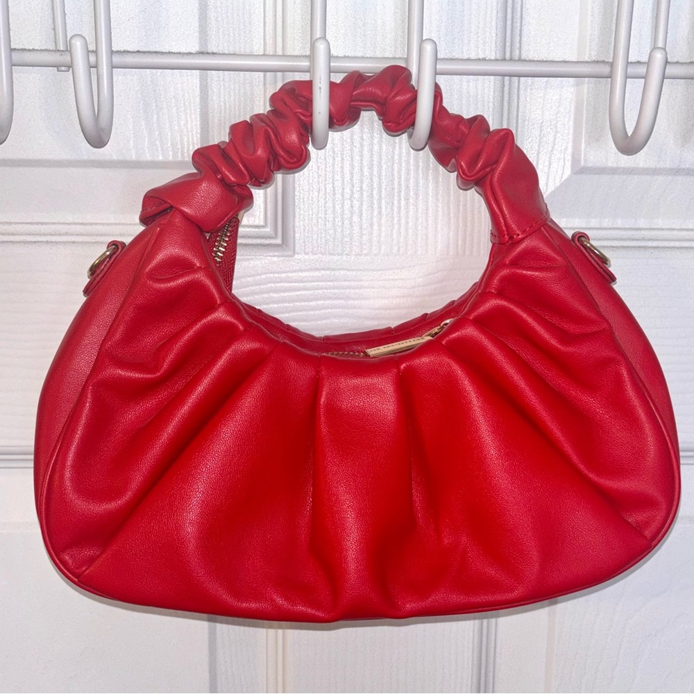 Red Ruched Handle Bag